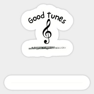 Good Tunes Treble Clef Funny Flute Sticker